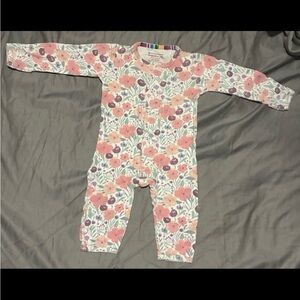 Magnetic Me flower print cotton coverall